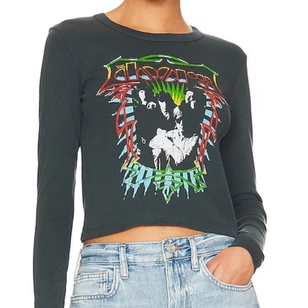 Daydreamers Doors Brodsky Photo Shrunken Long Sleeve T "Vintage Black” NWT